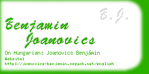 benjamin joanovics business card